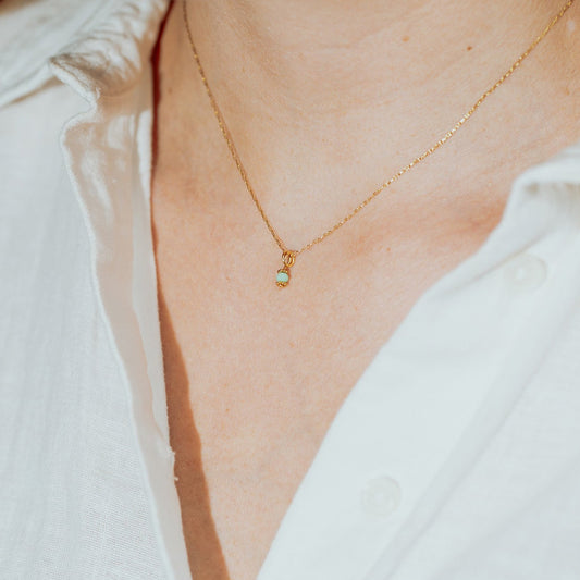 THE FILIGREE - GRÜNE GLASPERLE/GOLD